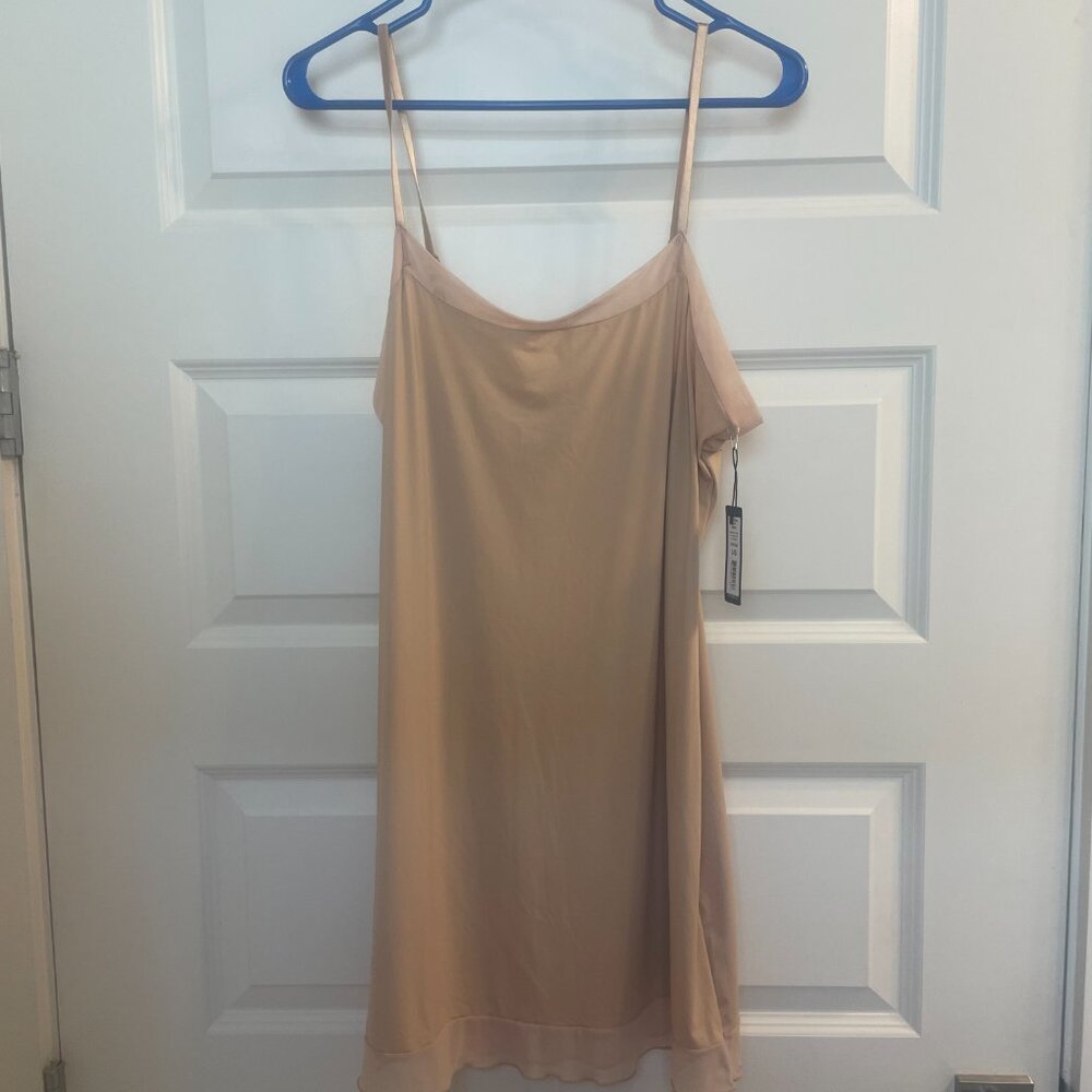 Montelle Intimates Tan Slip, Size L